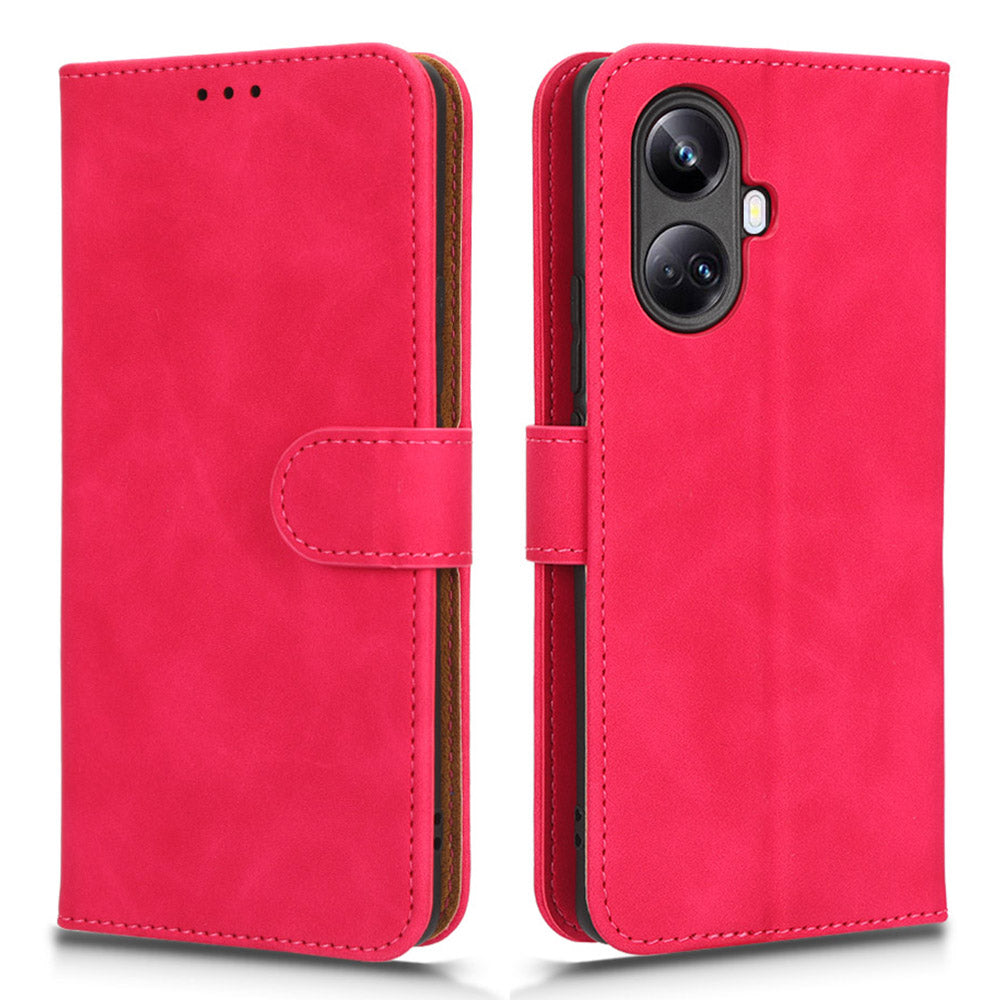 For Realme 10 Pro 5G Skin-touch Feeling PU Leather Flip Phone Case Drop-proof Magnetic Clasp Cell Phone Cover Wallet Stand with Wrist Strap For Realme 10 Pro 5G Skin-touch Feeling PU Leather Flip Phone Case Drop-proof Magnetic Clasp Cell Phone Cover Wallet Stand with Wrist Strap